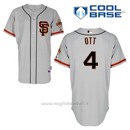 Maglia Baseball Uomo San Francisco Giants Mel Ott 4 Grigio Alterner Cool Base